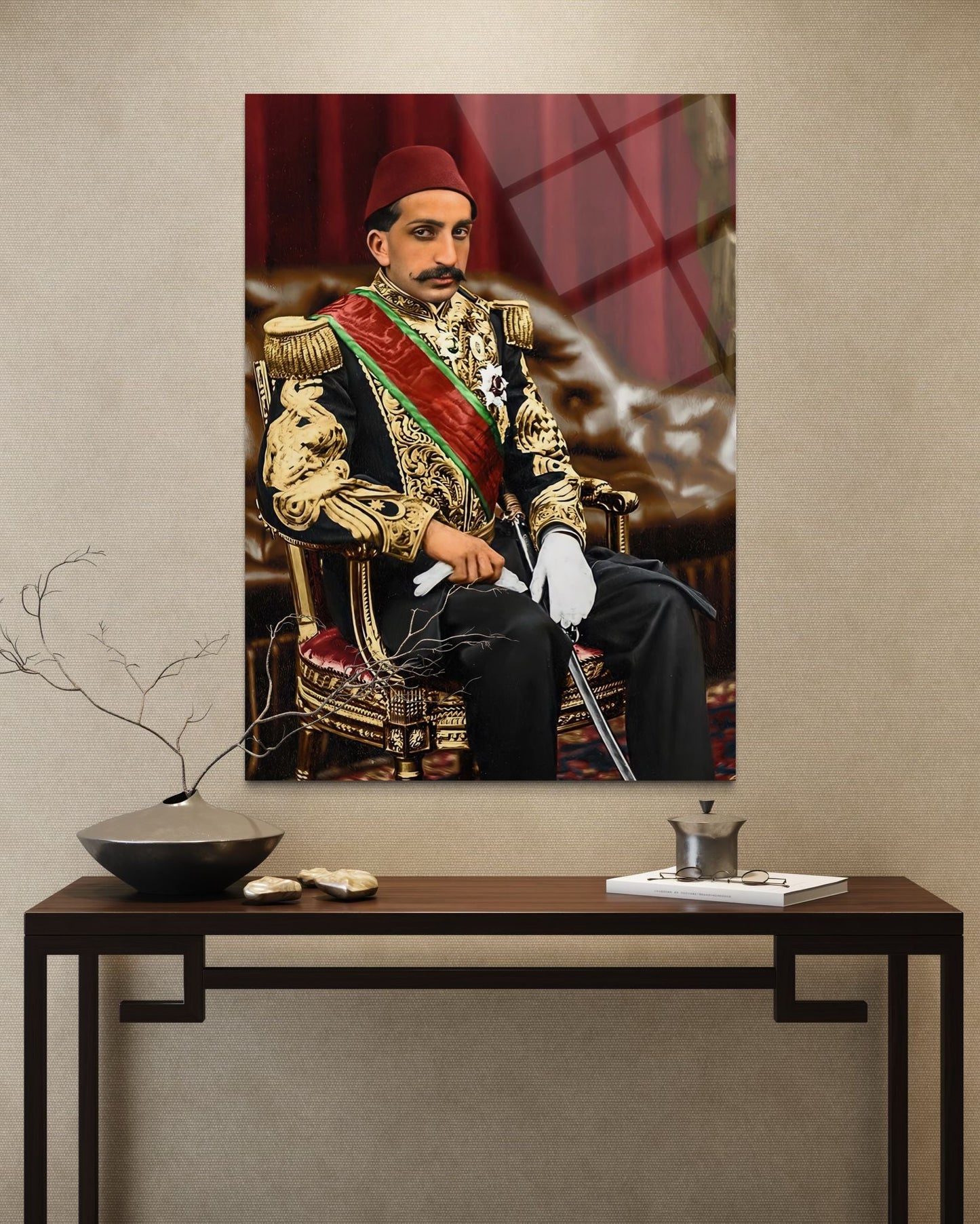 Sultan Abdulhamid II Glass Wall Art – Ottoman Caliph Legacy