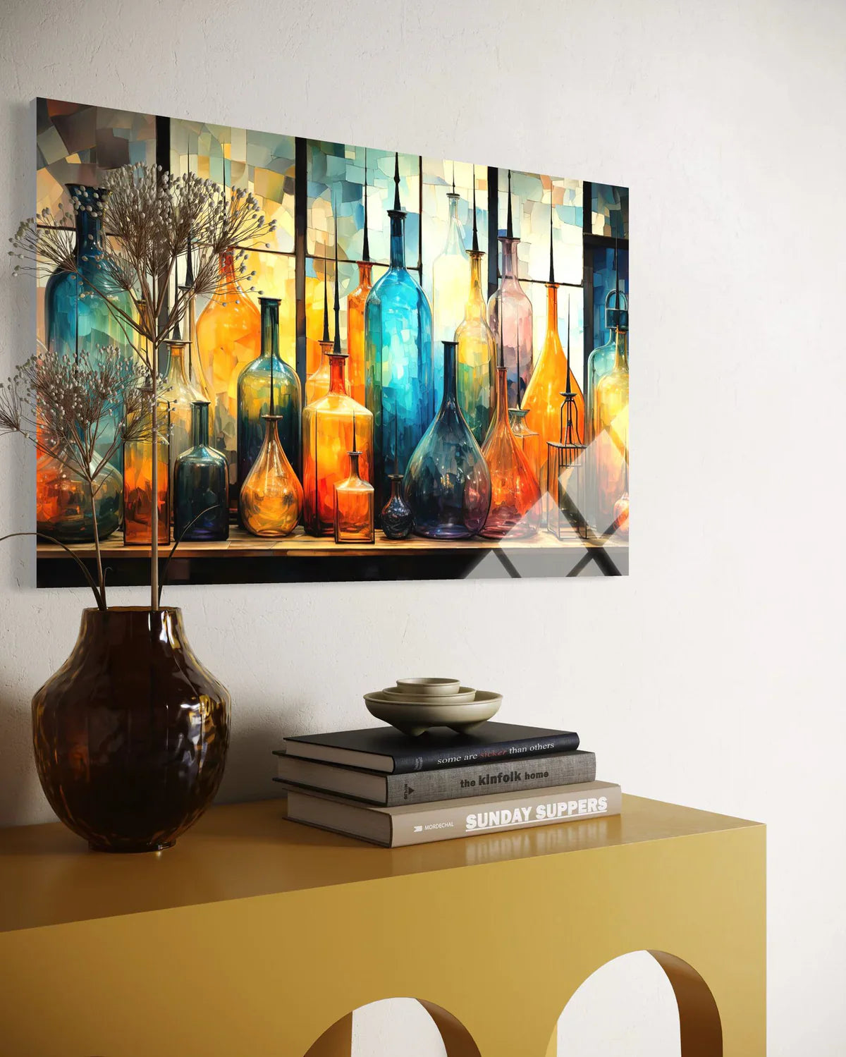 Modern Abstract Glass Wall Art I – Contemporary Gallery Decor