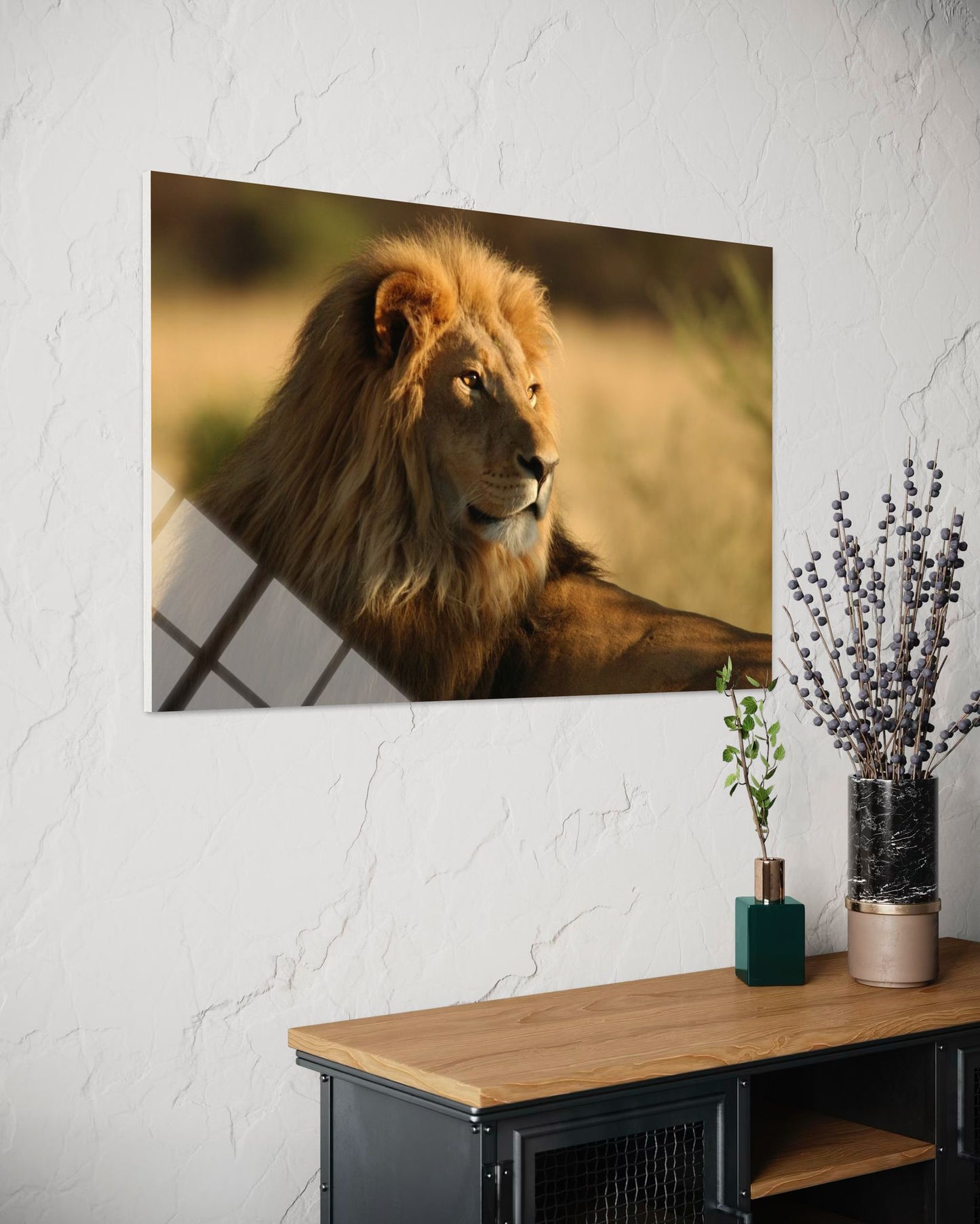 Lion Glass Wall Art – King of the Wild Premium Decor