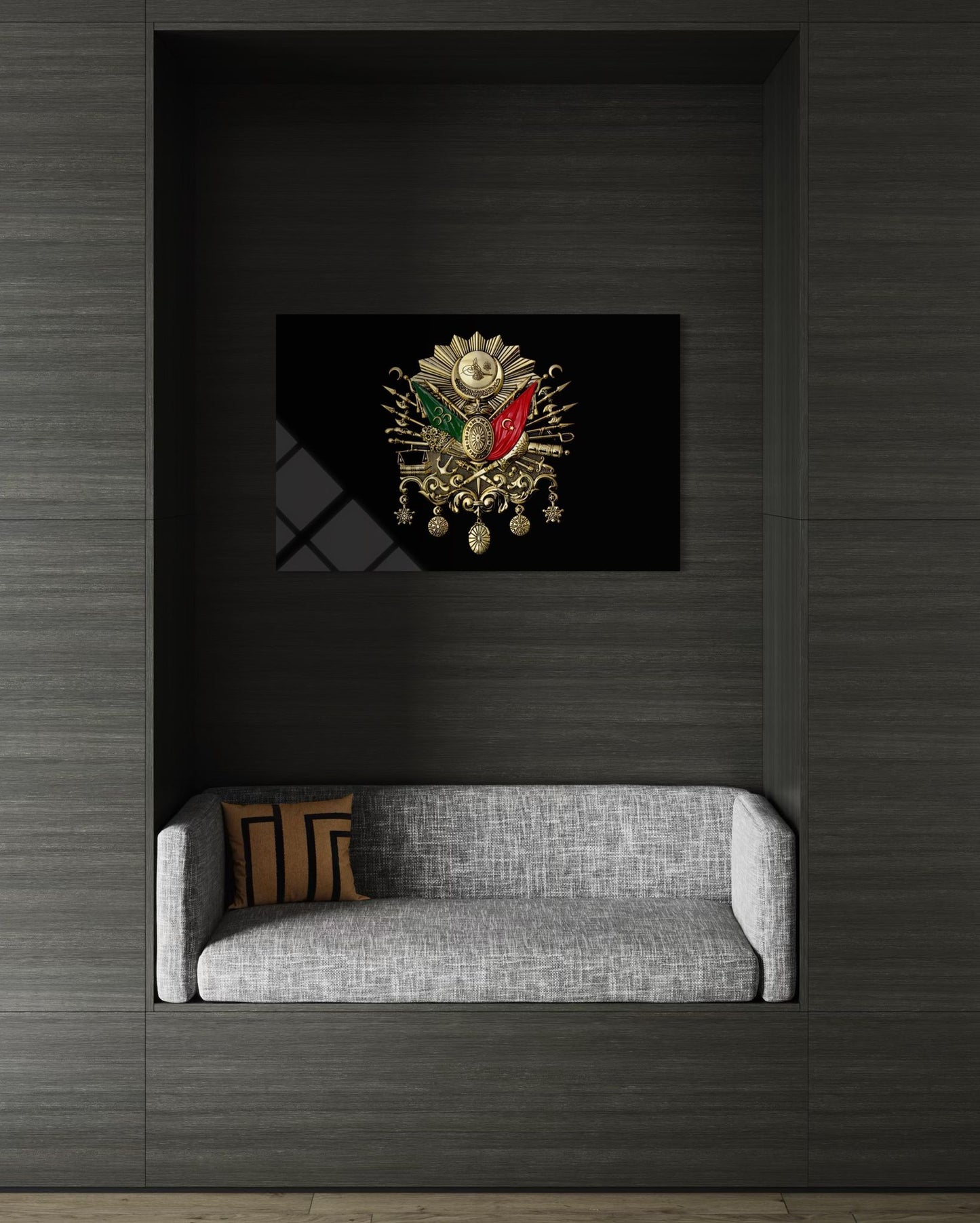 Ottoman Tughra Black Tempered Glass Wall Art – Heritage Decor