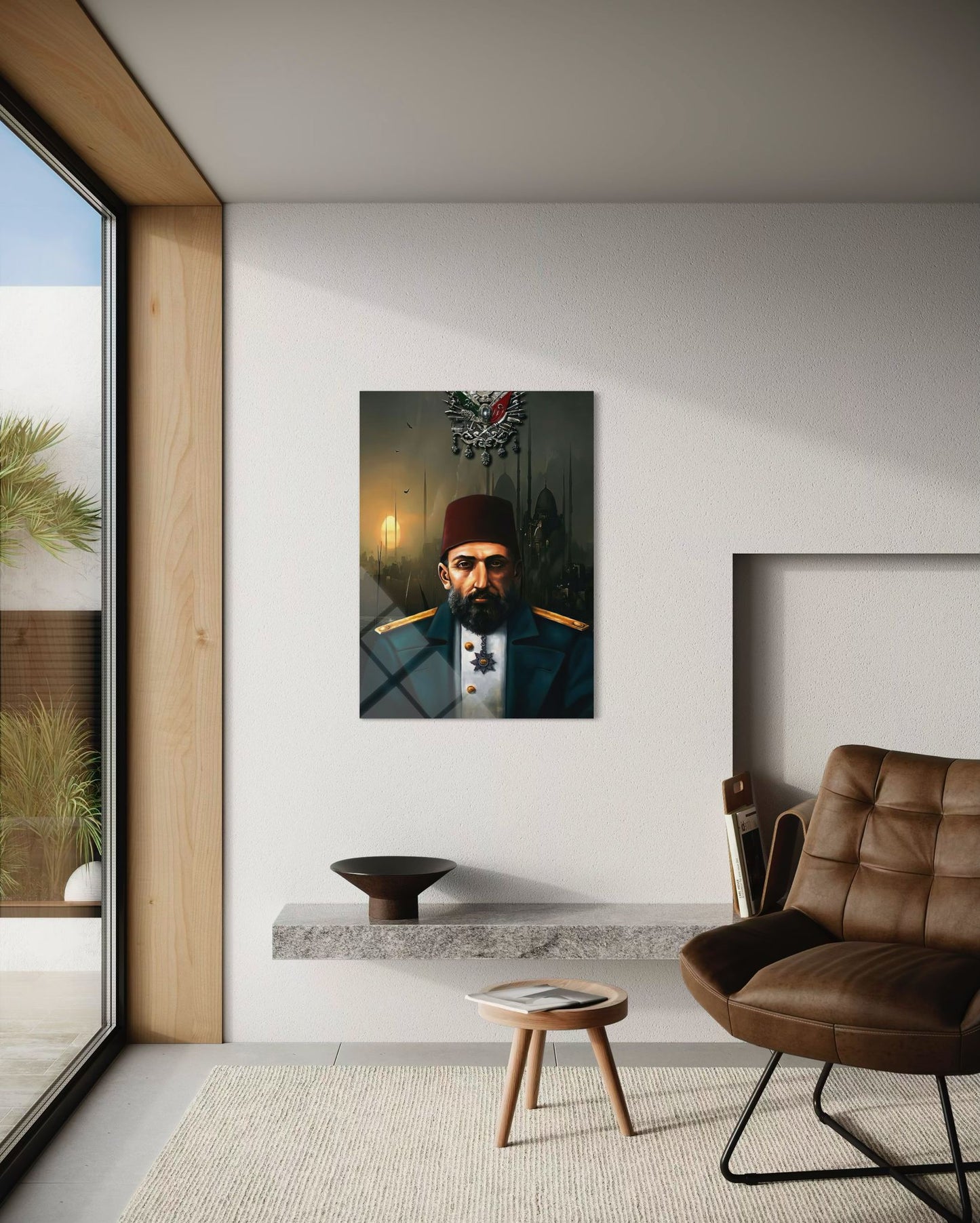 Abdulhamid Khan Tempered Glass Wall Art – Ottoman Sultan Art