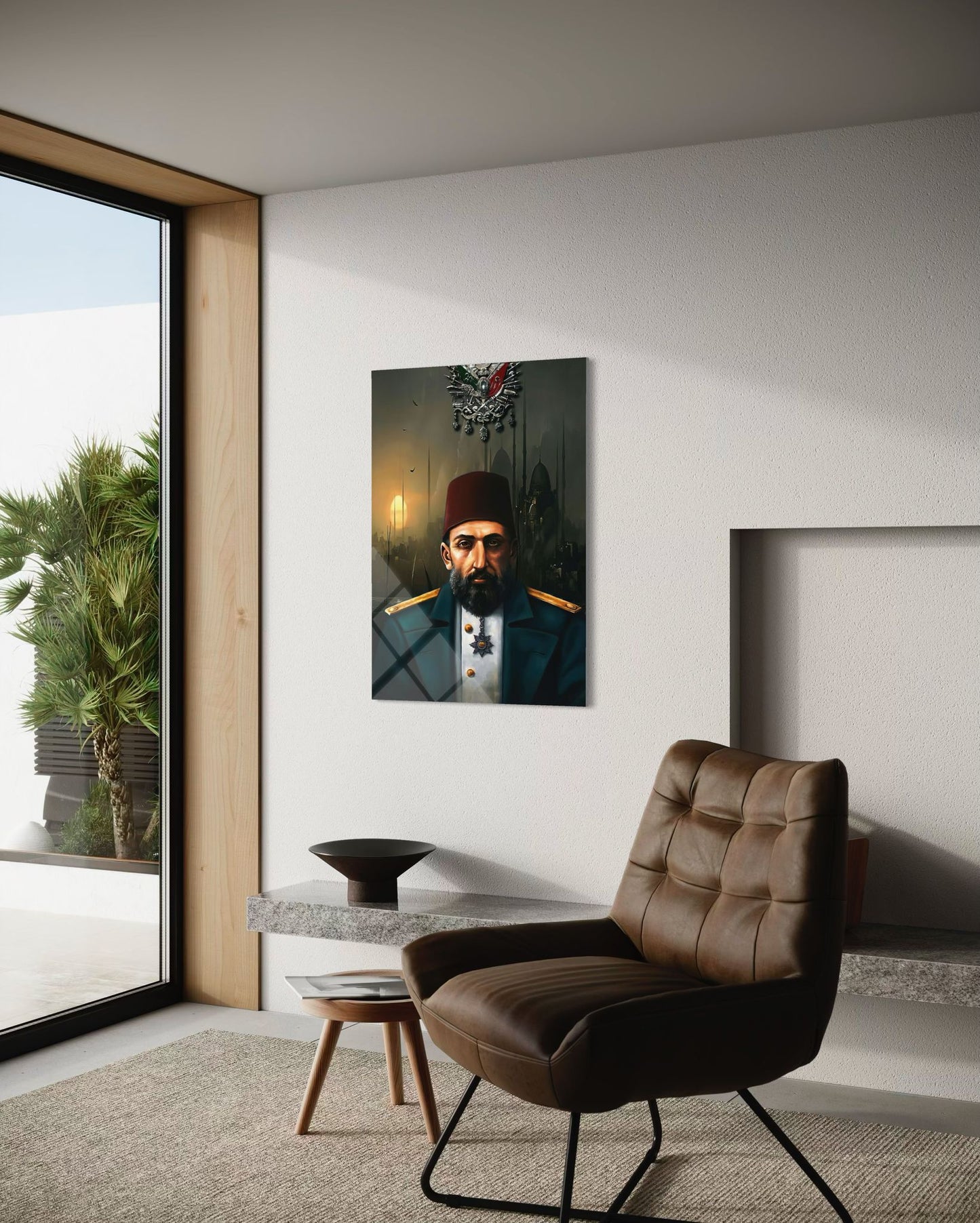 Abdulhamid Khan Tempered Glass Wall Art – Ottoman Sultan Art