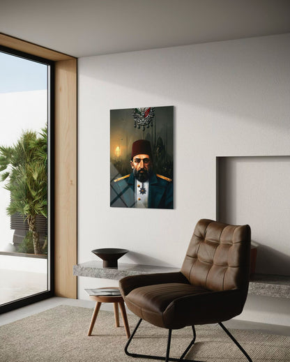 Abdulhamid Khan Tempered Glass Wall Art – Ottoman Sultan Art