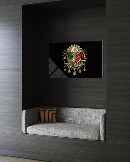 Ottoman Tughra Black Tempered Glass Wall Art – Heritage Decor