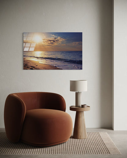 Mountain Lake Landscape Glass Wall Art – Premium Nature Home Decor