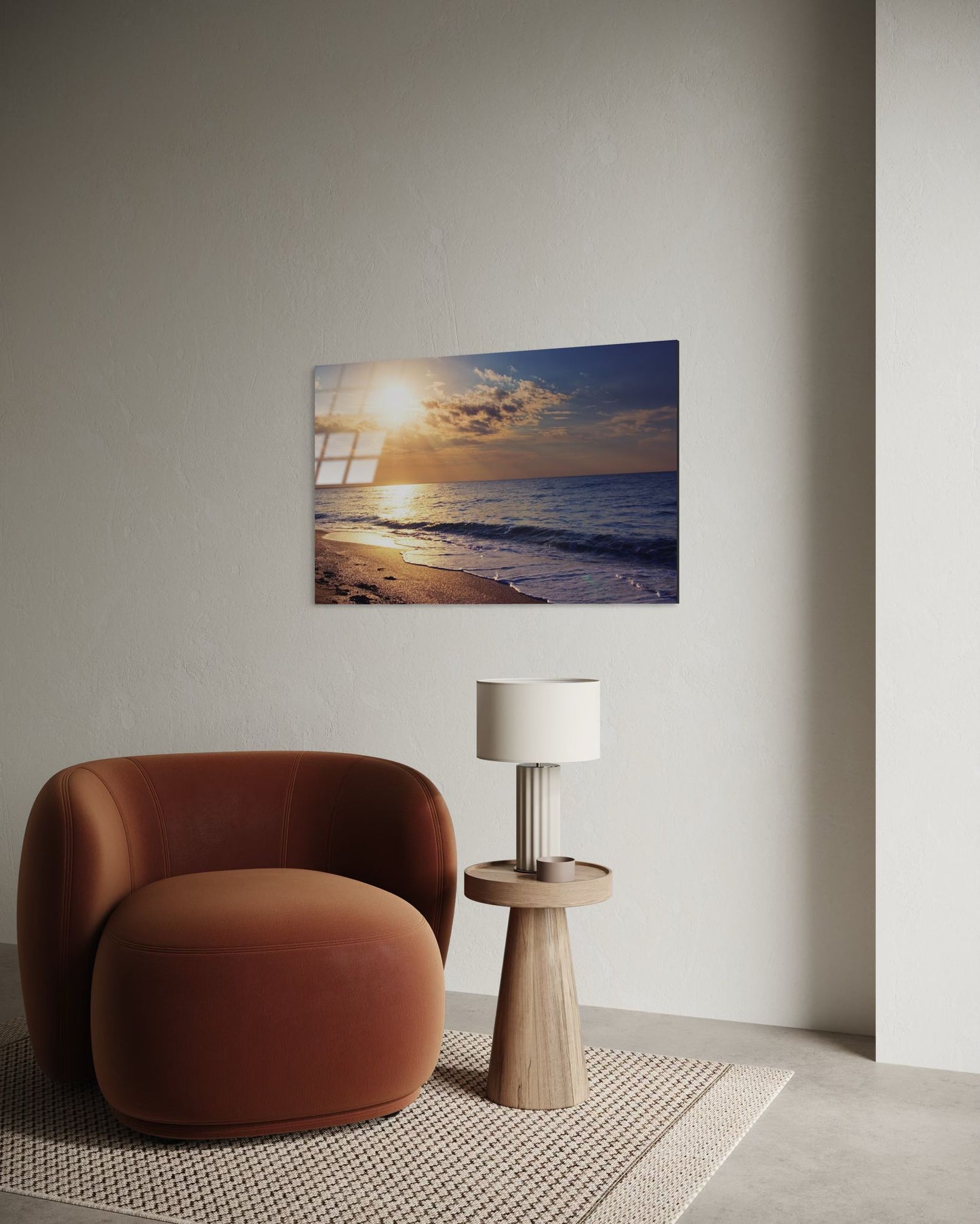 Mountain Lake Landscape Glass Wall Art – Premium Nature Home Decor