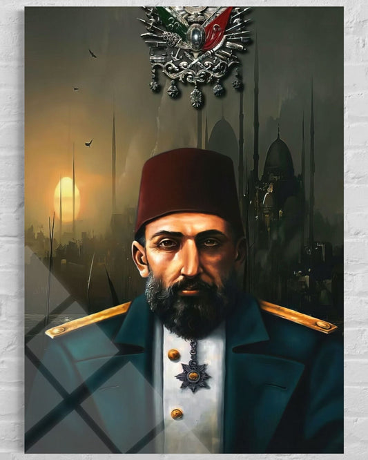 Abdulhamid Khan Tempered Glass Wall Art – Ottoman Sultan Art