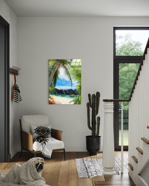 Starry Night Landscape Glass Wall Art – Premium Nature Home Decor