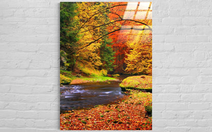 Countryside Village Landscape Glass Art – Premium Decor
