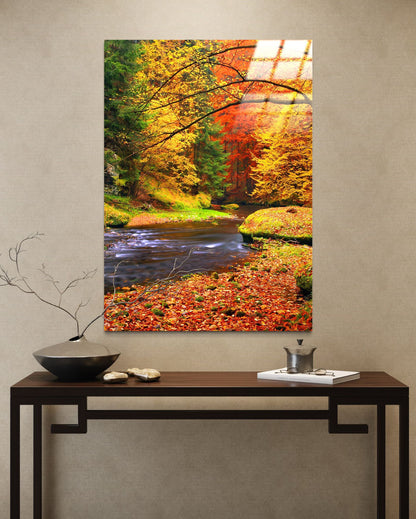 Countryside Village Landscape Glass Art – Premium Decor