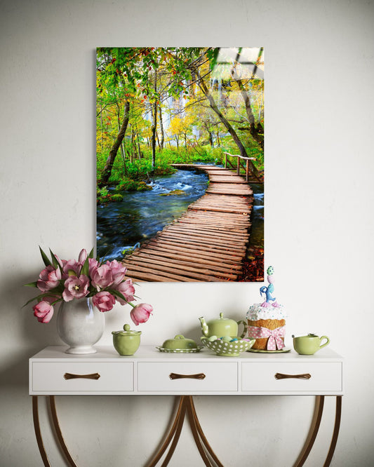 Sunrise Landscape Glass Wall Art – Premium Nature Home Decor