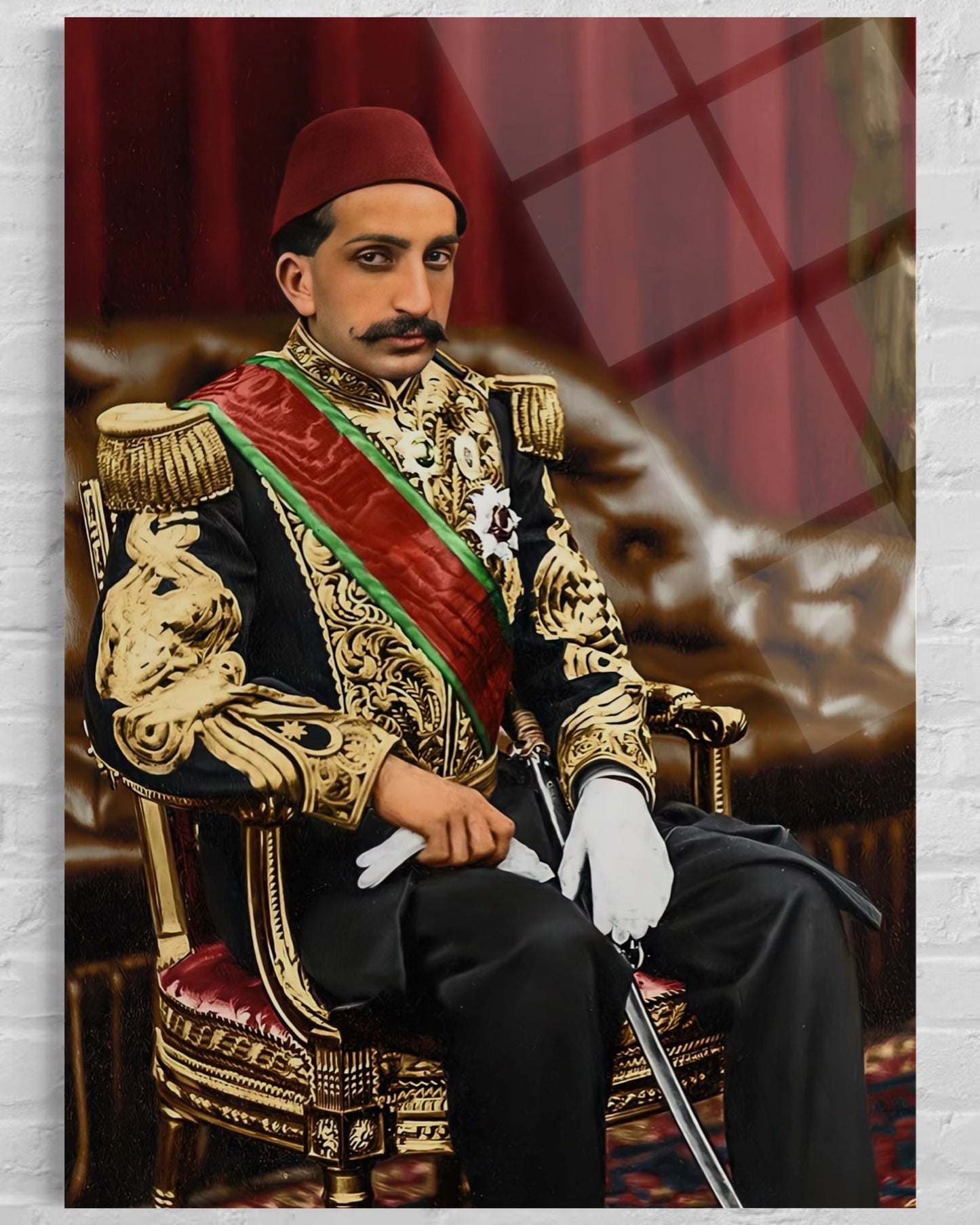 Sultan Abdulhamid II Glass Wall Art – Ottoman Caliph Legacy