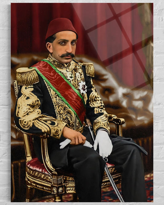 Sultan Abdulhamid II Glass Wall Art – Ottoman Caliph Legacy