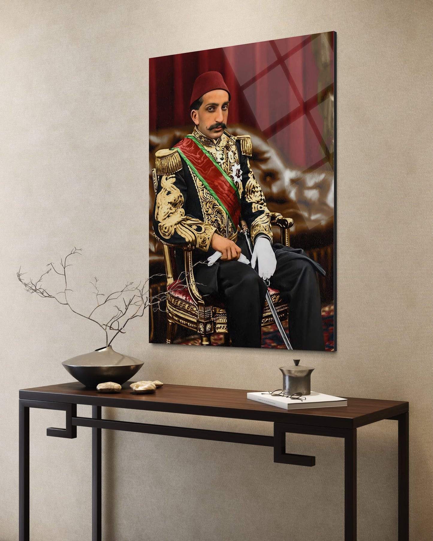 Sultan Abdulhamid II Glass Wall Art – Ottoman Caliph Legacy