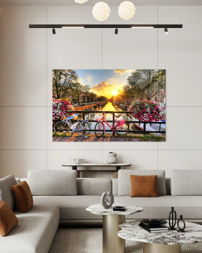 Autumn Forest Landscape Glass Wall Art – Premium Nature Home Decor