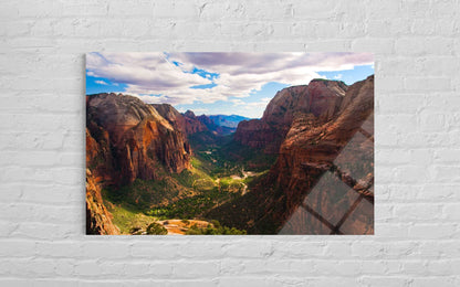 Valley Meadow Landscape Glass Wall Art – Premium Nature Home Decor