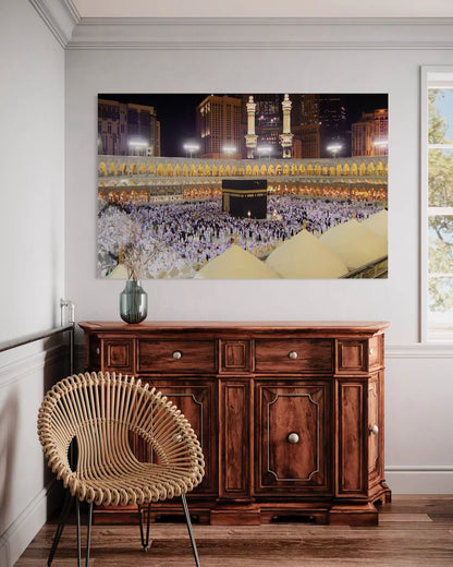 Mecca Masjid al-Haram Glass Wall Art – Islamic Home Decor