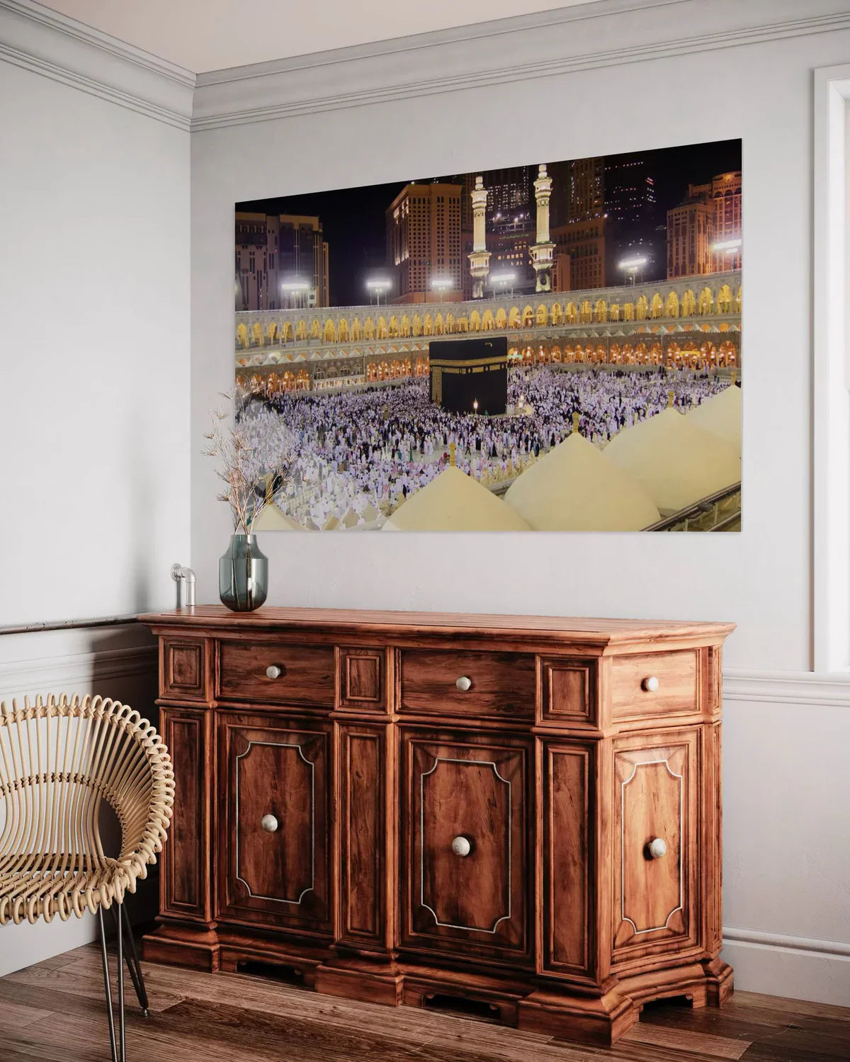Mecca Masjid al-Haram Glass Wall Art – Islamic Home Decor