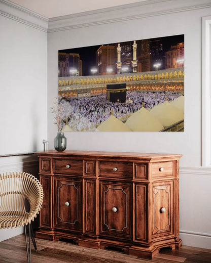 Mecca Masjid al-Haram Glass Wall Art – Islamic Home Decor