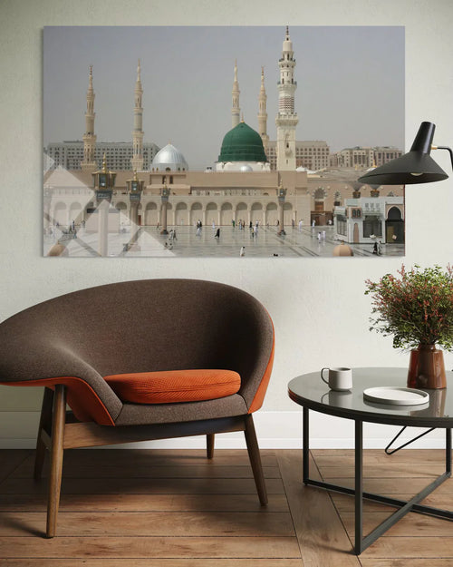 Masjid an-Nabawi Medina Glass Wall Art – Islamic Home Decor