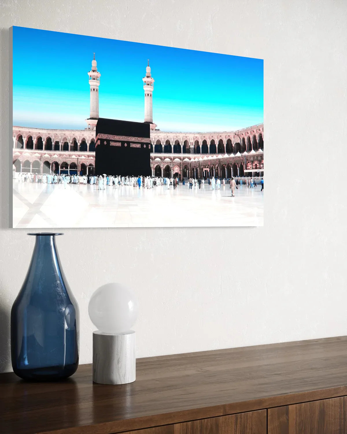 Masjid al-Haram Aerial View Glass Wall Art – Mecca Decor