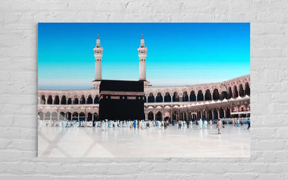 Masjid al-Haram Aerial View Glass Wall Art – Mecca Decor