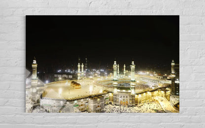 Medina Prophet's Mosque Glass Wall Art – Green Dome Decor
