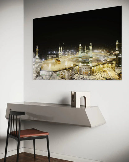 Medina Prophet's Mosque Glass Wall Art – Green Dome Decor