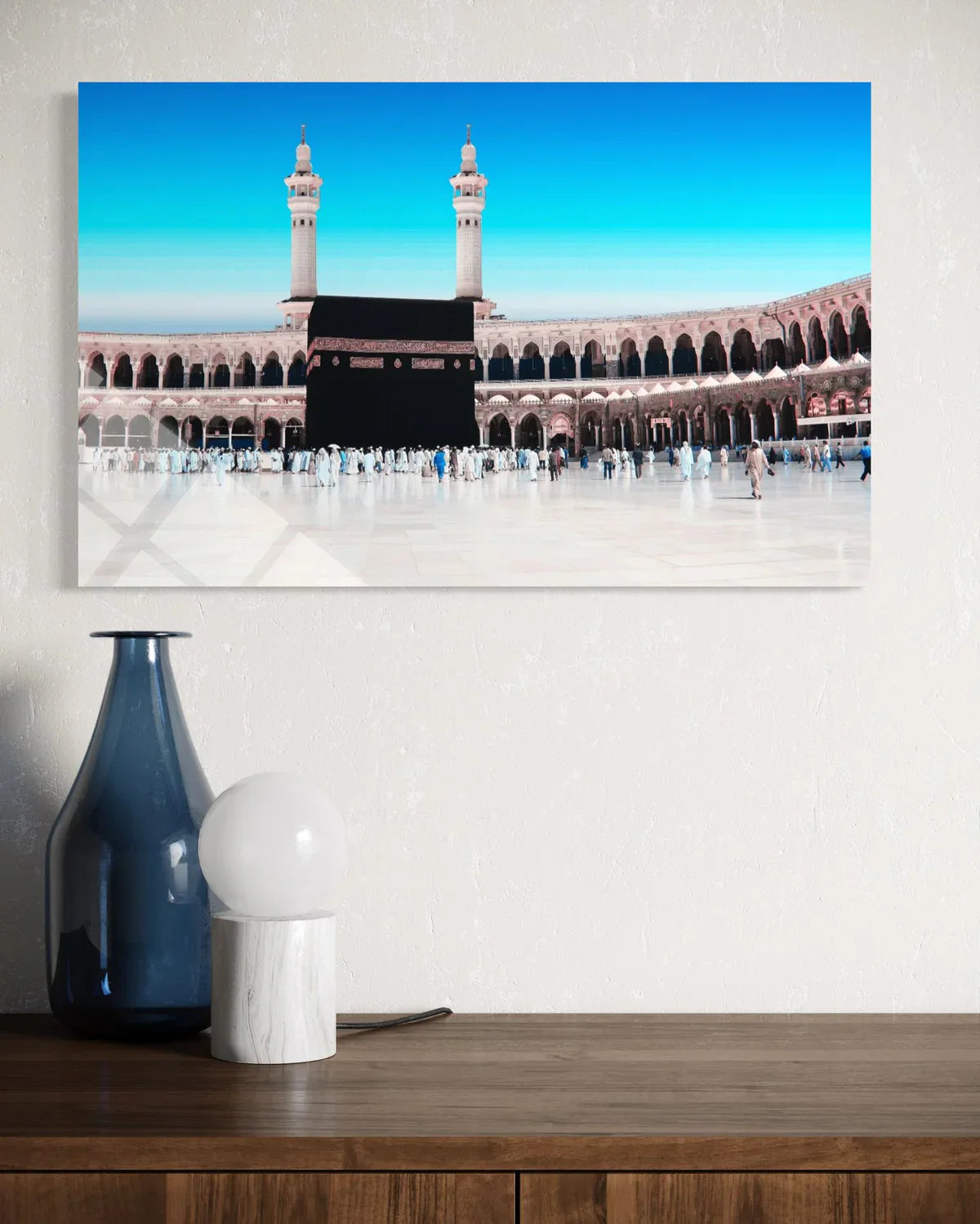 Masjid al-Haram Aerial View Glass Wall Art – Mecca Decor