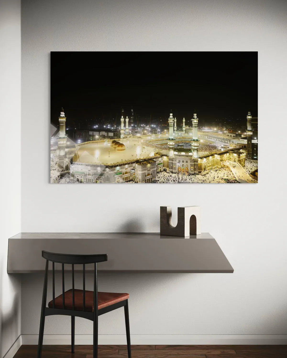 Medina Prophet's Mosque Glass Wall Art – Green Dome Decor