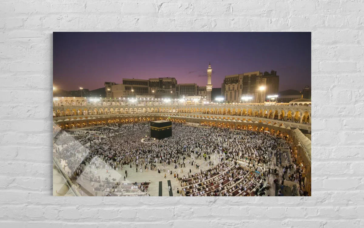 Kaaba Mecca Glass Wall Art – Islamic Sacred Site Decor