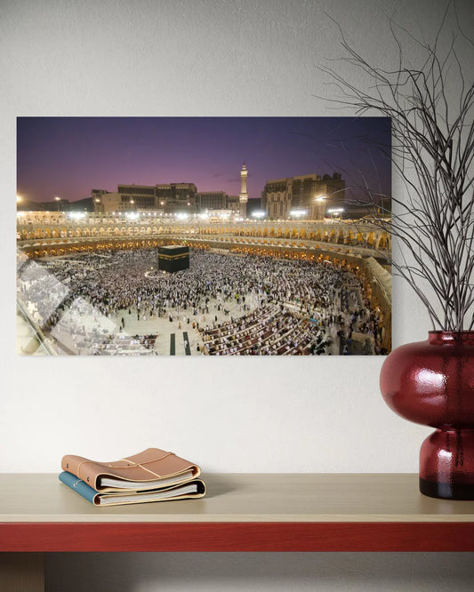 Kaaba Mecca Glass Wall Art – Islamic Sacred Site Decor