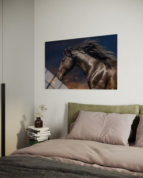 Horse Glass Wall Art – Freedom Wild Horse Premium Decor