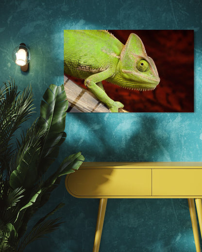Chameleon Glass Wall Art – Exotic Wildlife Home Decor