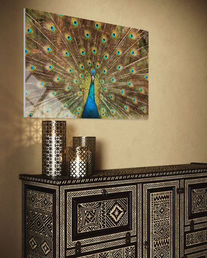 Peacock Glass Wall Art – Exotic Bird Premium Home Decor