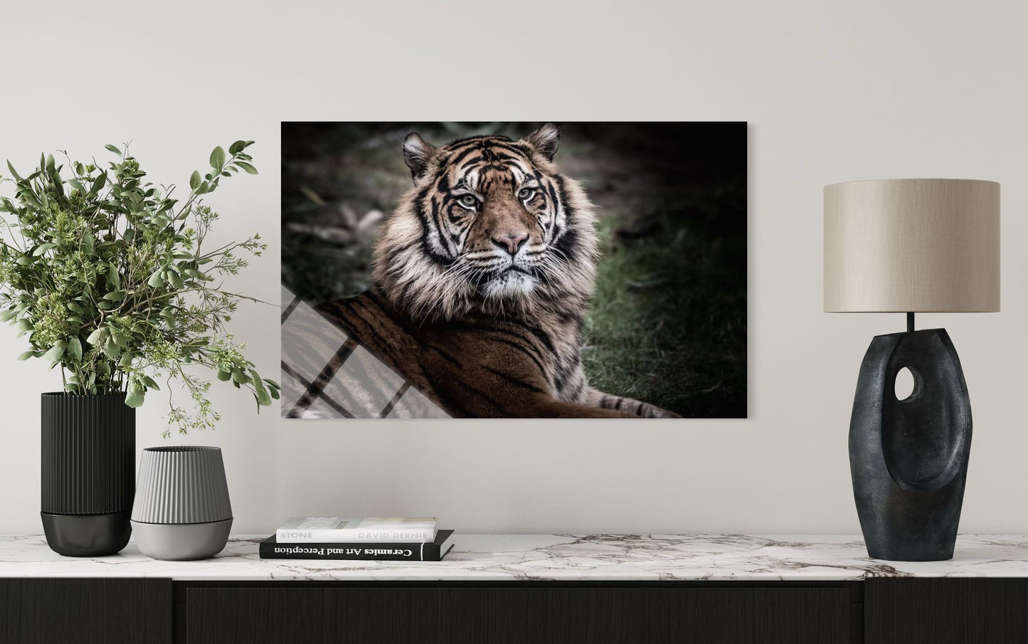 Tiger Wildlife Glass Wall Art – Bold Nature Home Decor