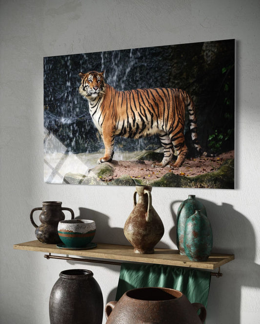 Tiger Tempered Glass Wall Art – Fierce Wildlife Home Decor