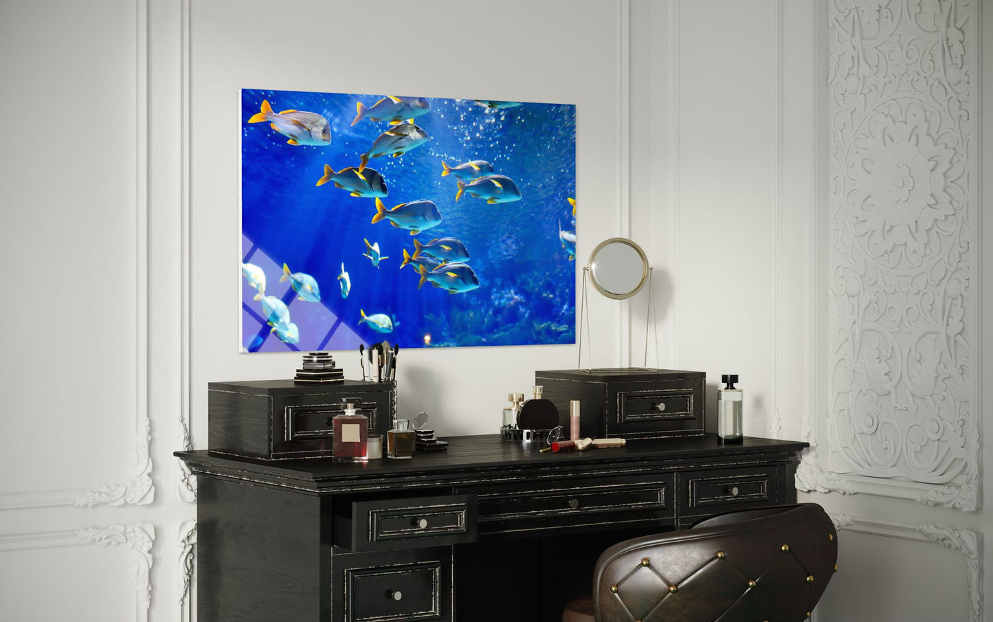 Fish Glass Wall Art – Vivid Aquatic Nature Home Decor