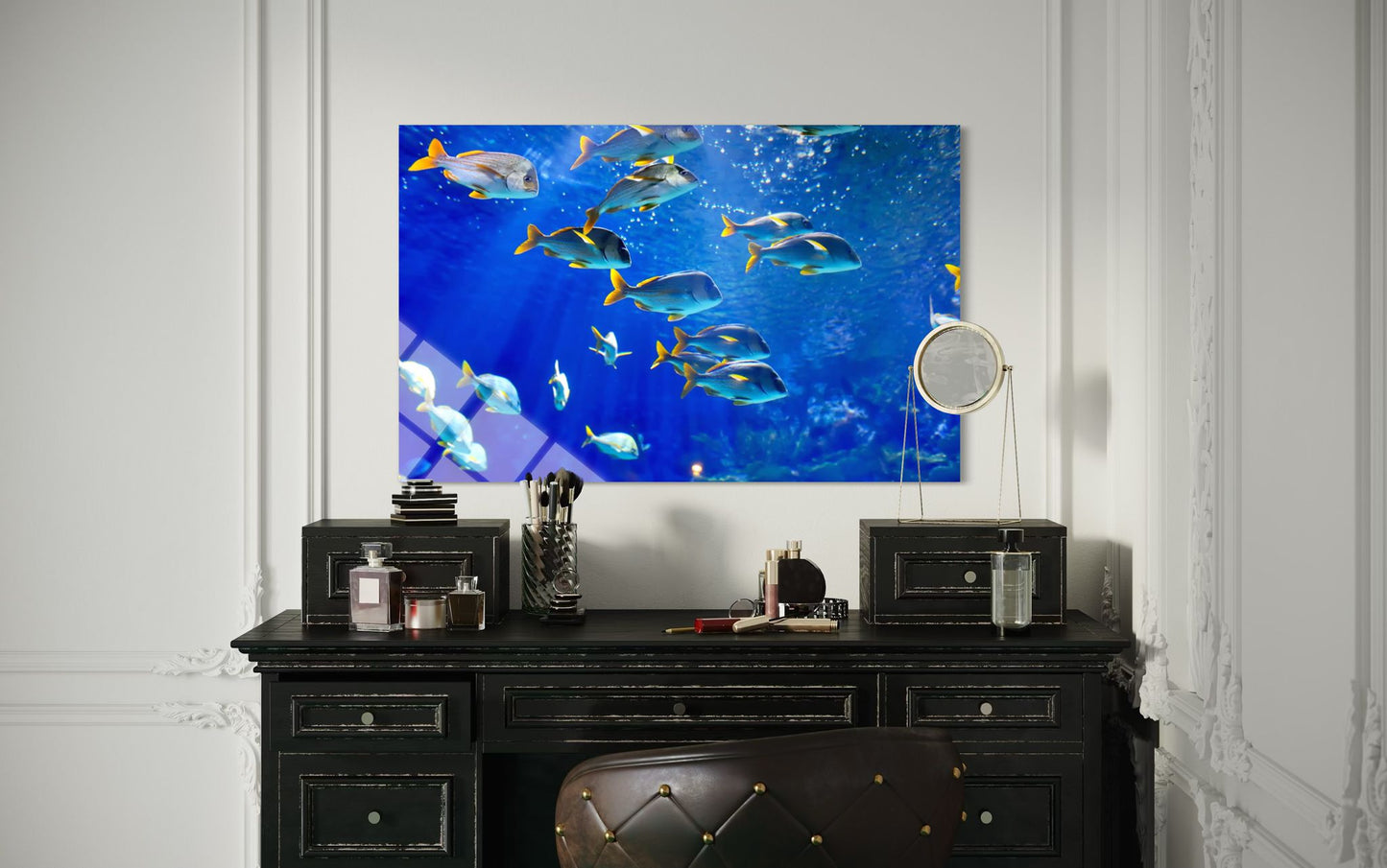 Fish Glass Wall Art – Vivid Aquatic Nature Home Decor