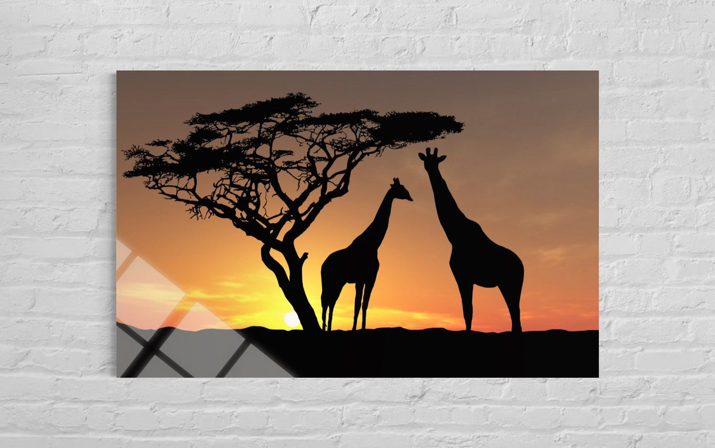 Giraffe Glass Wall Art – Serene Wildlife Premium Home Decor