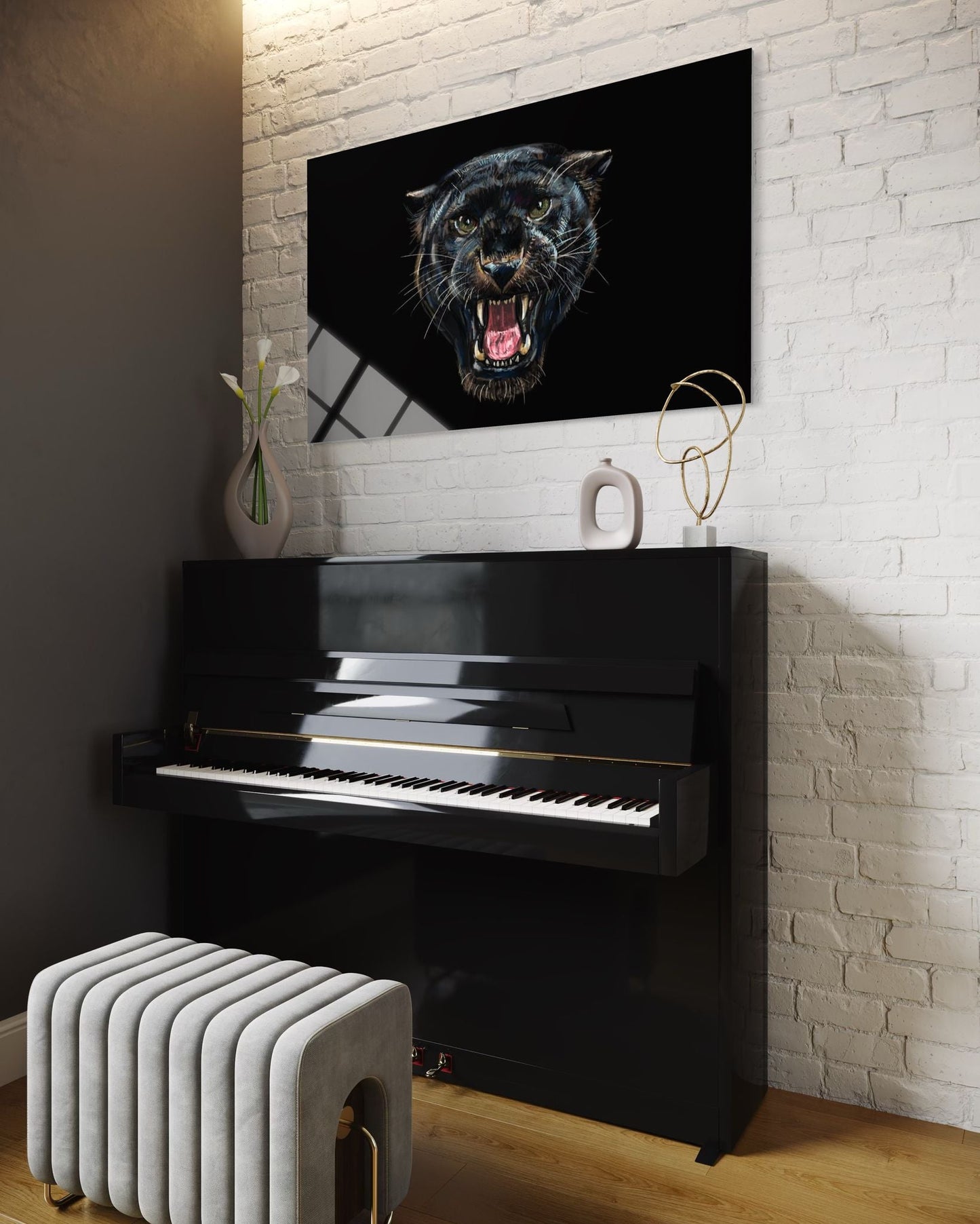 Puma Glass Wall Art – Wild Cat Premium Wildlife Home Decor