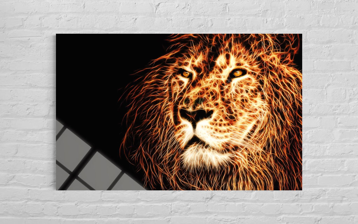 Lion Glass Wall Art – Regal Wildlife Premium Decor