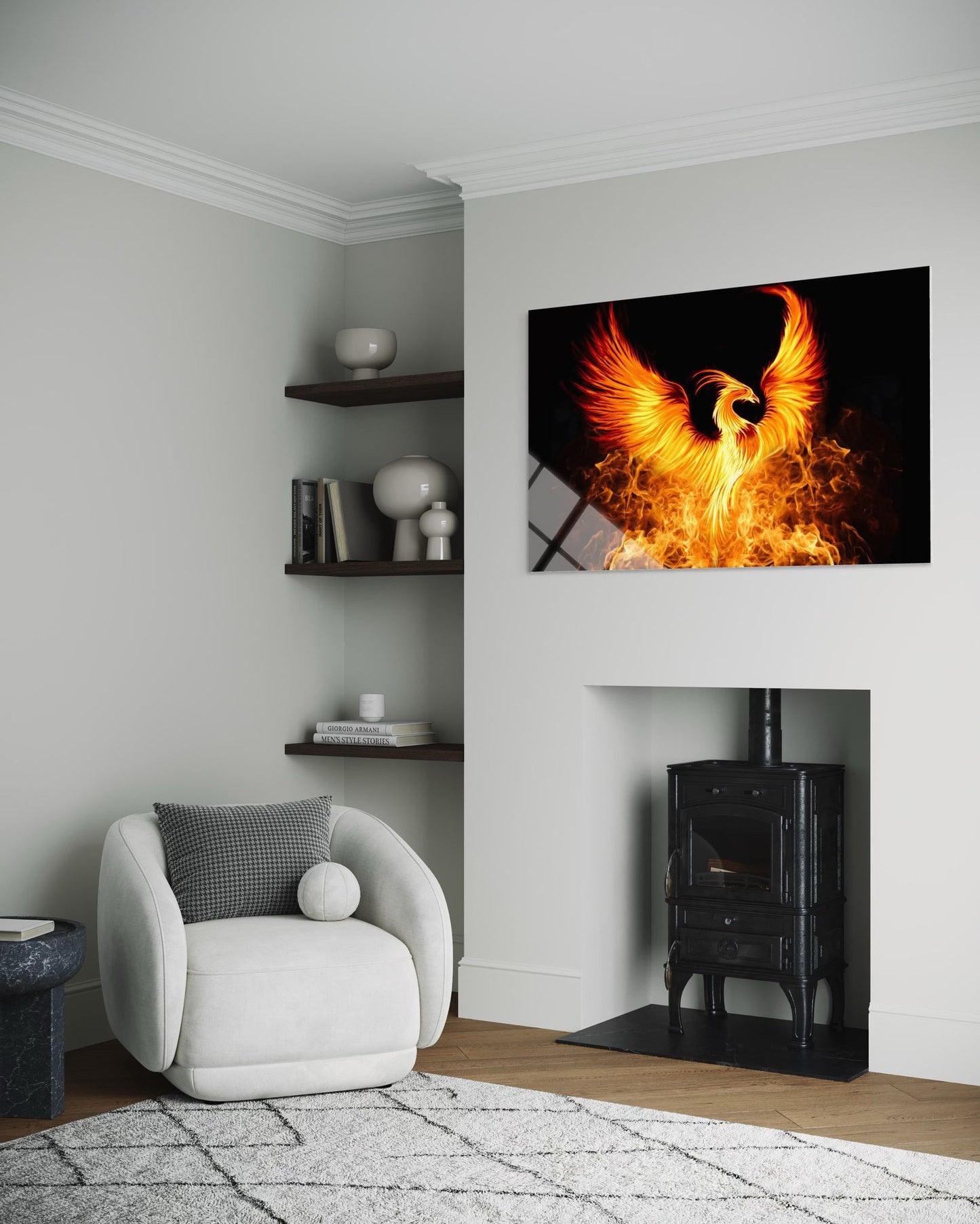 Phoenix Glass Wall Art – Mythical Rebirth Premium Decor