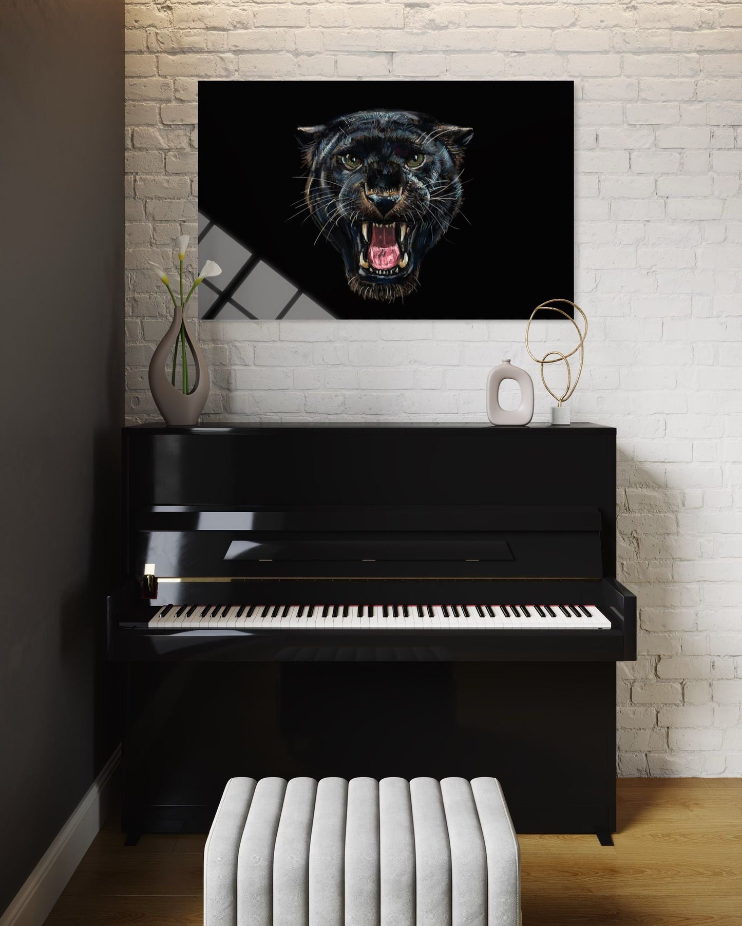 Puma Glass Wall Art – Wild Cat Premium Wildlife Home Decor