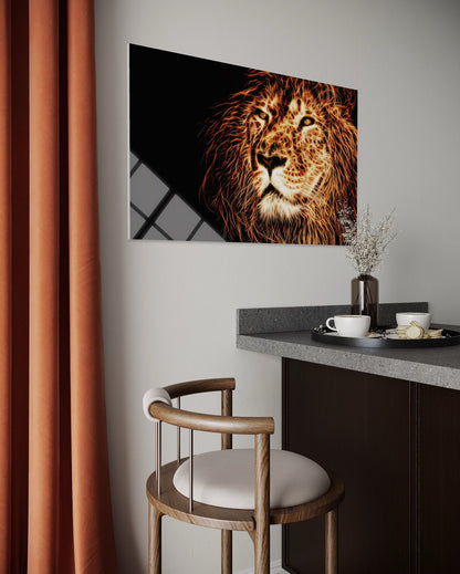 Lion Glass Wall Art – Regal Wildlife Premium Decor
