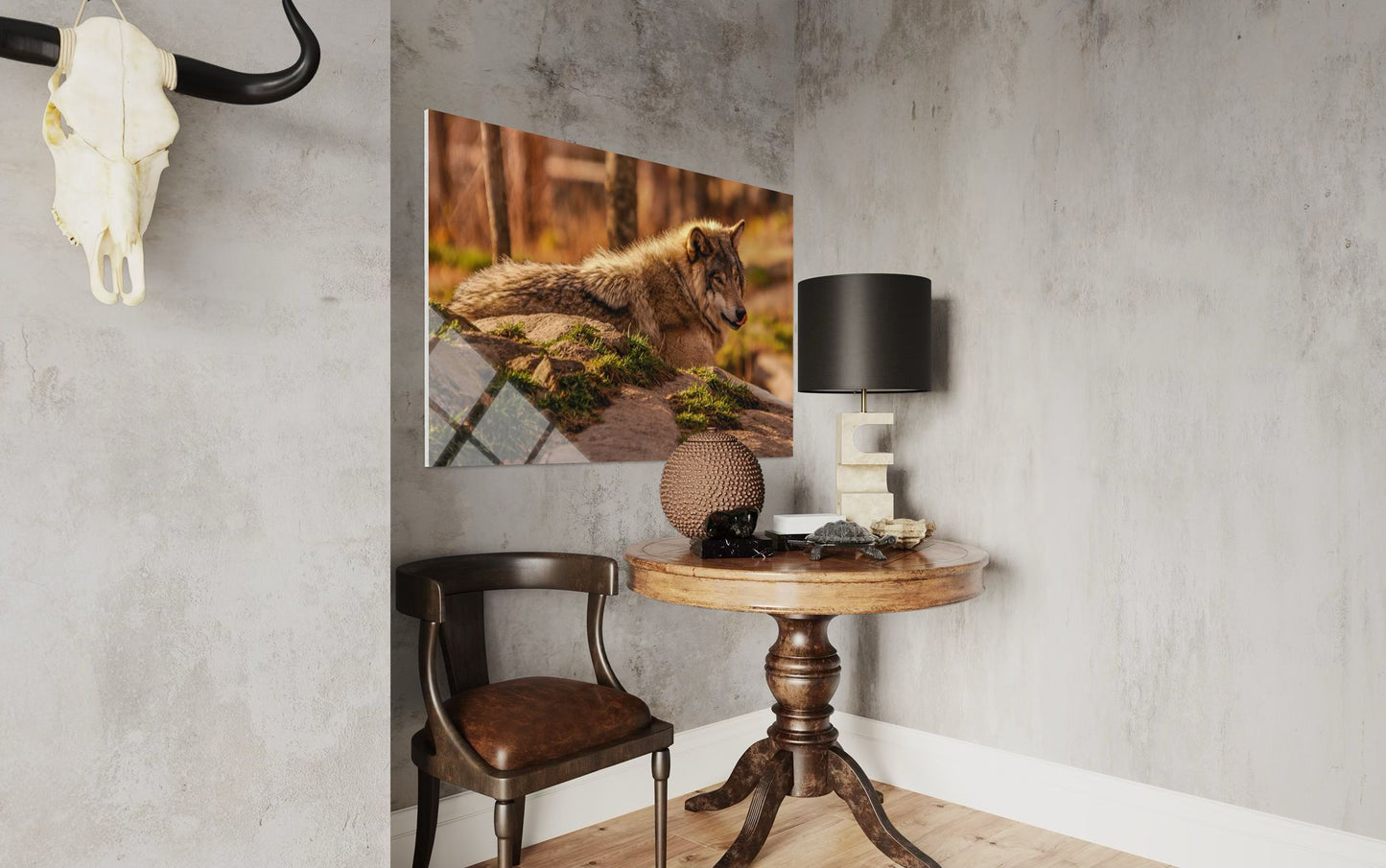 Wolf Glass Wall Art – Lone Wolf Premium Wildlife Decor