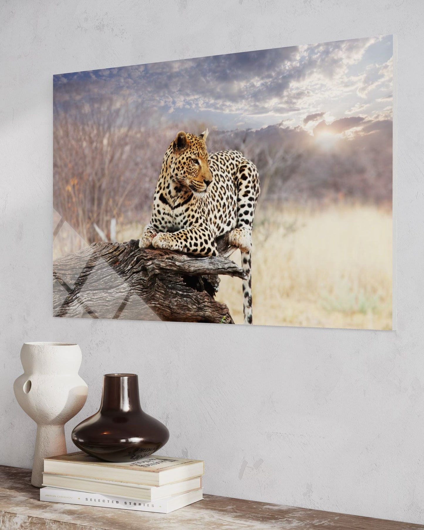Leopard Glass Wall Art – Wild Luxury Wildlife Home Decor