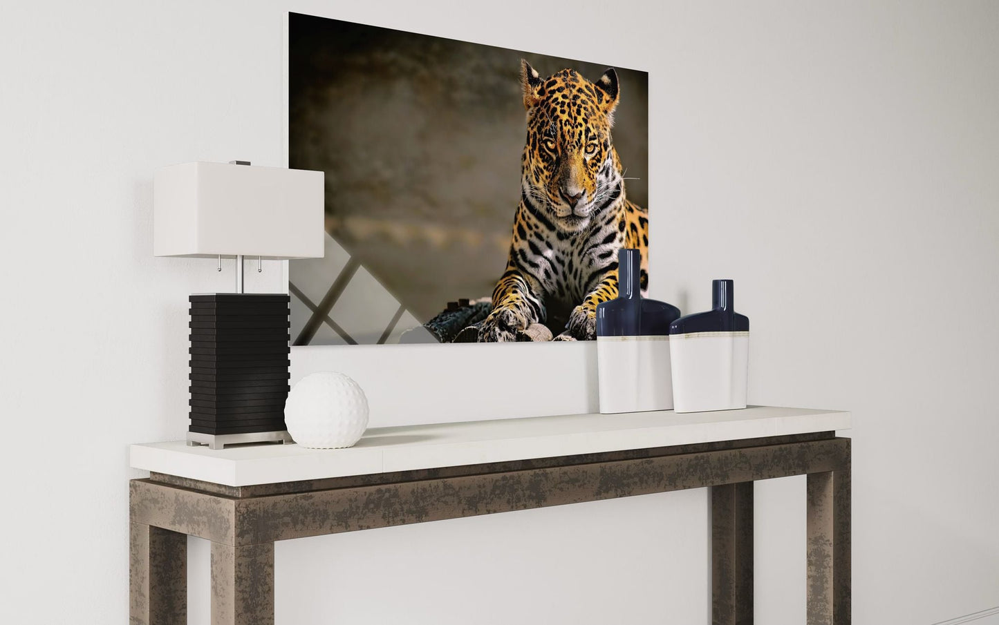 Leopard Glass Wall Art – Spotted Wild Cat Premium Decor