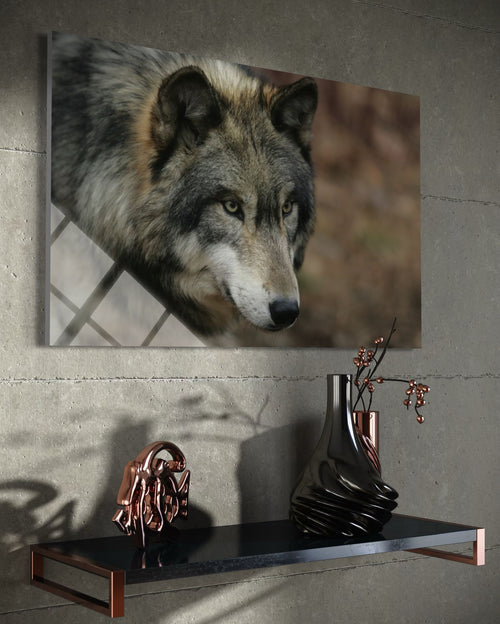 Wolf Glass Wall Art – Alpha Wildlife Premium Home Decor