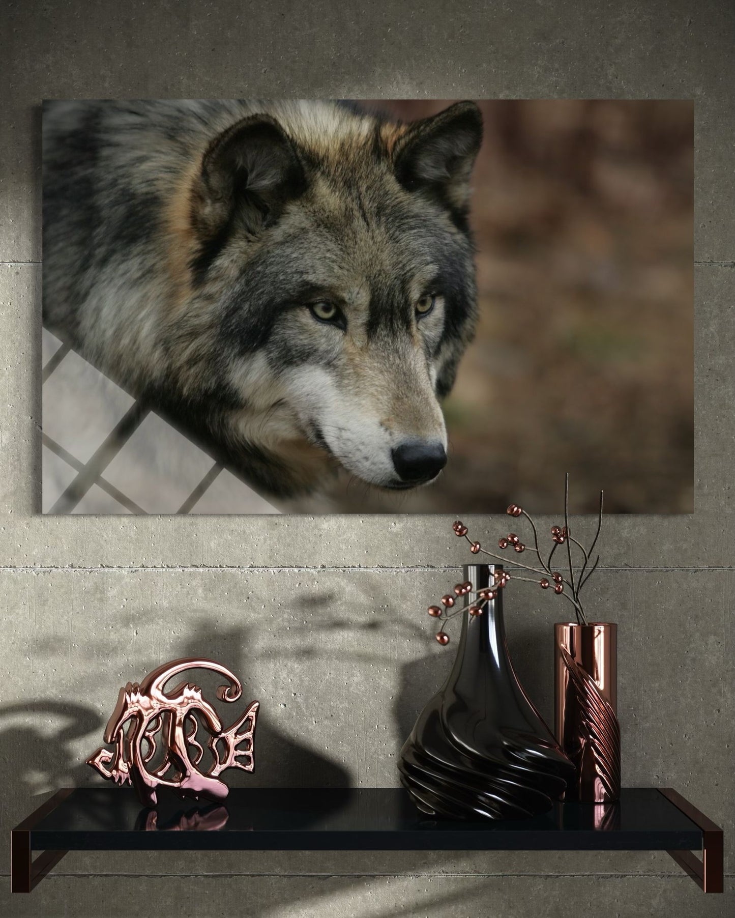 Wolf Glass Wall Art – Alpha Wildlife Premium Home Decor